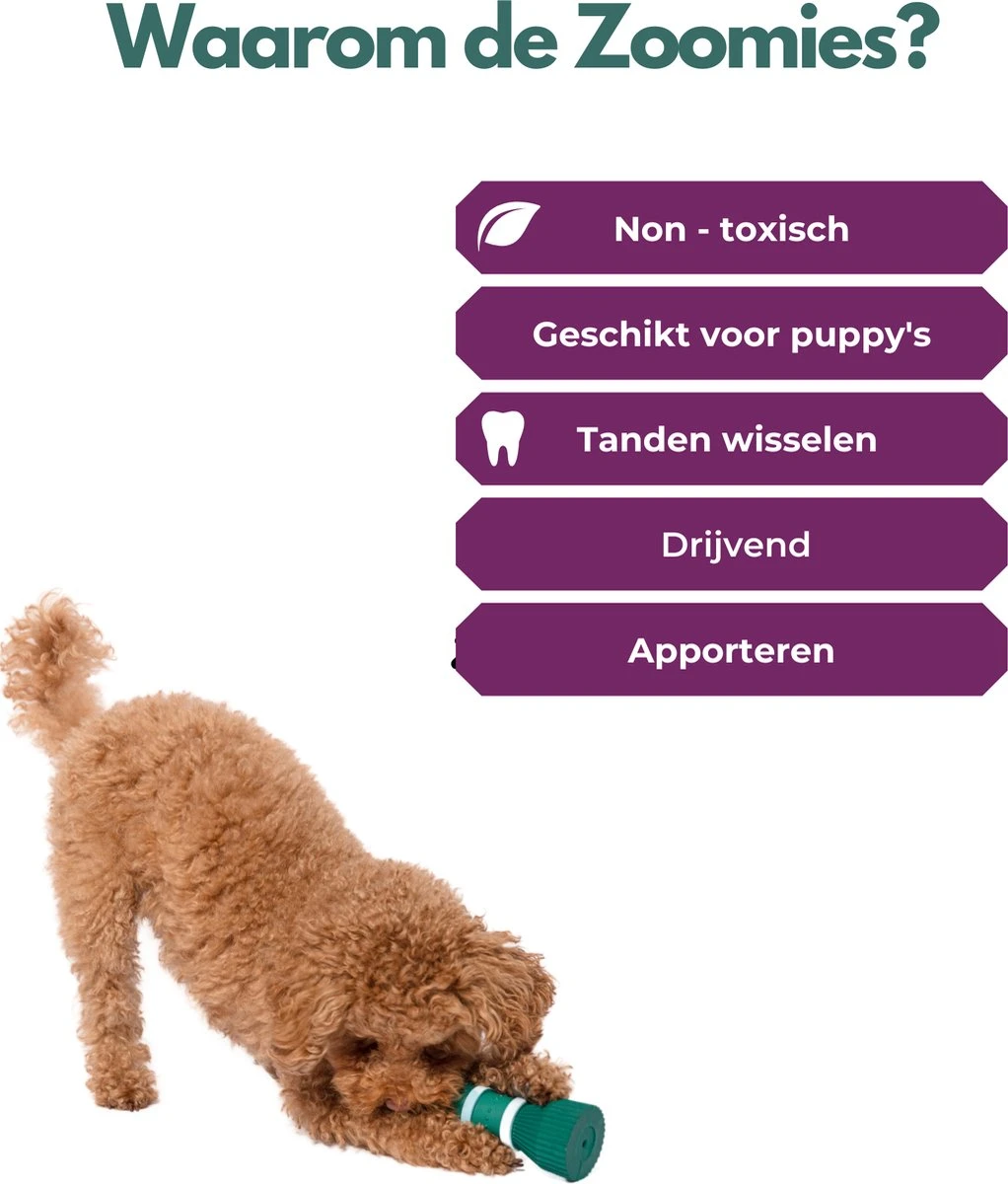 Furmey Zoomies - Honden Speelgoed - Hondenspeeltjes - Kauwbotten Hond - S Groen - 17 Cm - Afbeelding 7