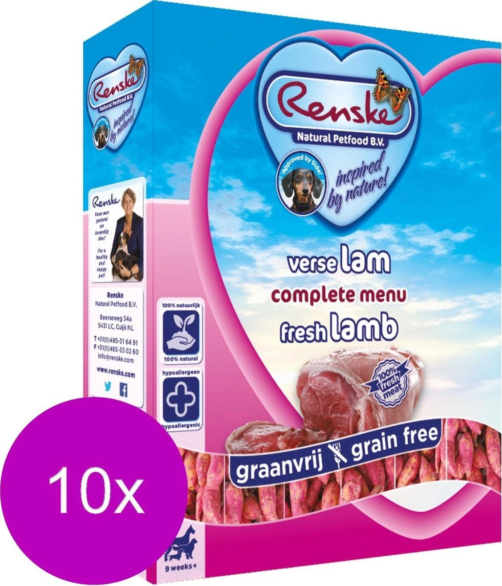 Renske Hond Vers Adult Graanvrij - Lam - Hondenvoer - 10 X 395 G - Afbeelding 5