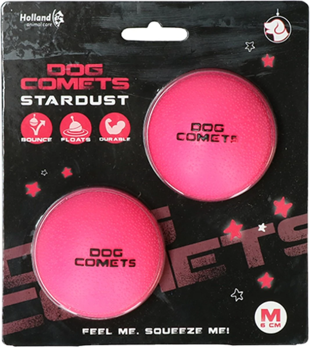 Dog Comets Ball Stardust Roze M 2pack – Honden Bal – Honden Speelgoed – Bal Voor Apporteren Van Uw Hond – Natuurlijk Rubber – Bal Diameter Van 6 Cm