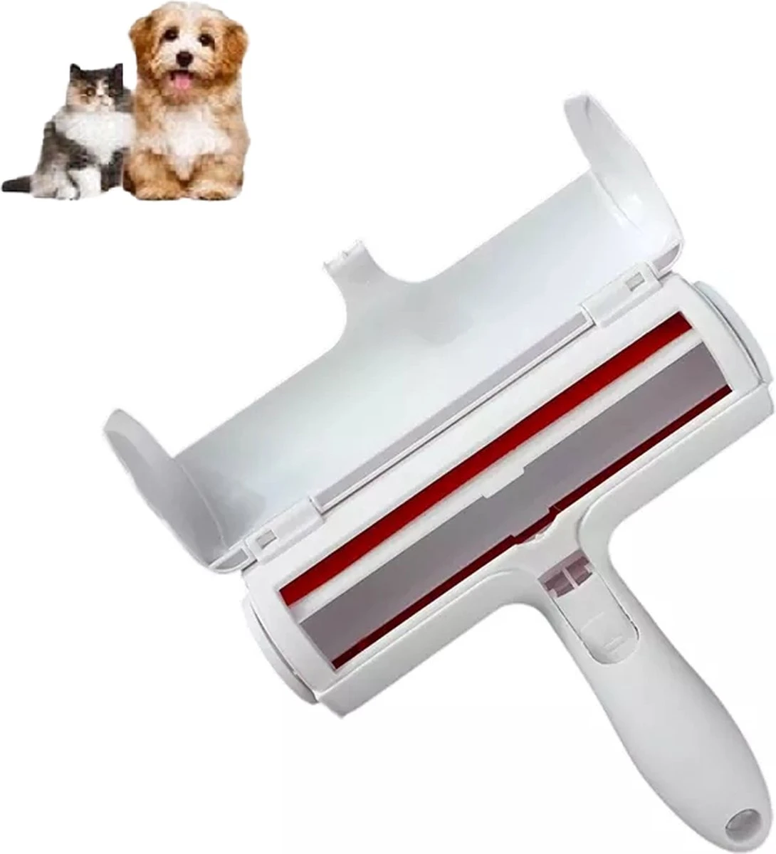 Merkloos Haarverwijderaar-set - Pluizen En Haren Verwijderaar + Rechter Vachthandschoen - Kleding Borstel & Roller – Dierenhaar Verwijderaar - Pluizenborstel – Pluizenverwijderaar –Huisdier - Kattenharen - Hondenharen - Kledingborstel - Afbeelding 3