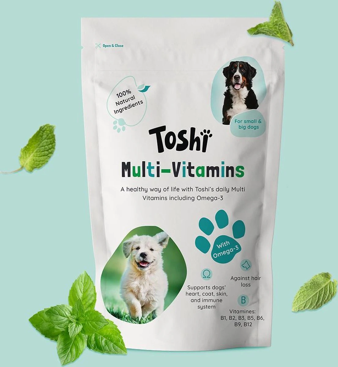Toshi Multi Vitaminen Met Omega-3 - 100% Natuurlijke Hondensnack Voor Kleine En Grote Honden - Hondenkoekjes Voor Een Gezonde Levensstijl