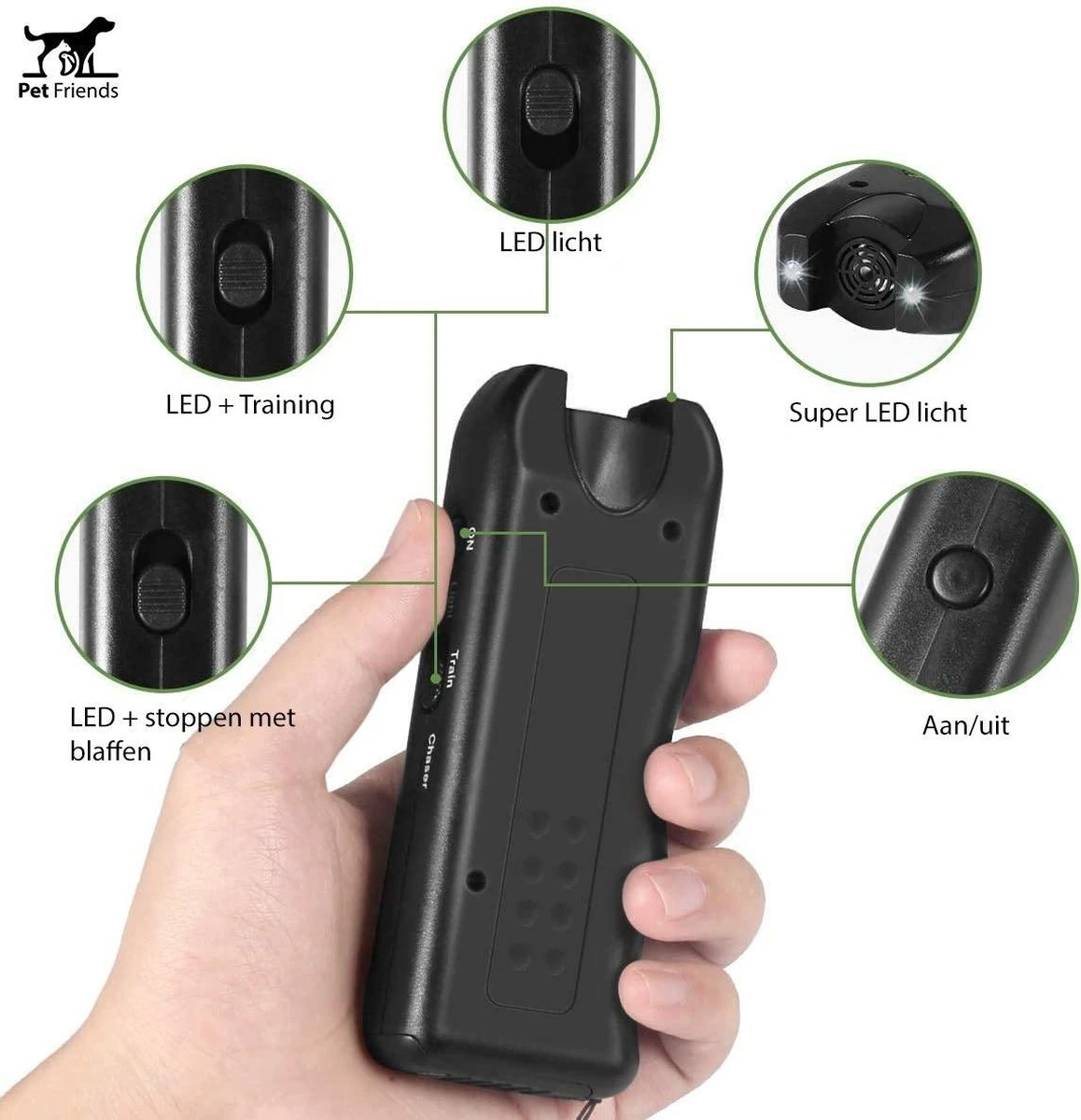 PetFriends Diervriendelijk Ultrasoon Anti Blaf Apparaat Voor Honden - Zonder Schok - Anti Blafband Alternatief - Incl. Batterij - Afbeelding 4