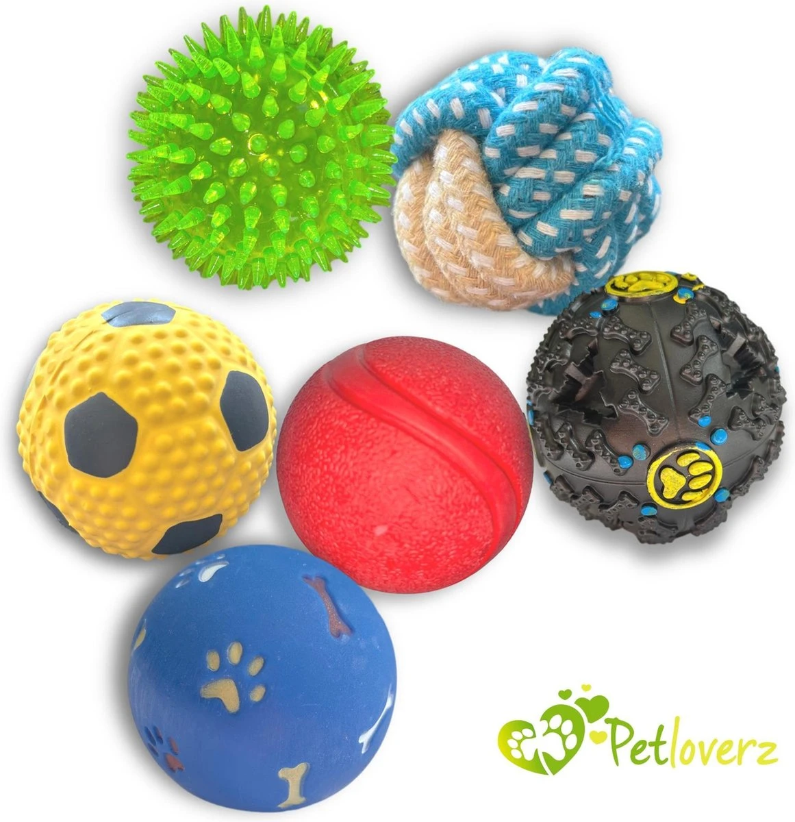 Petloverz Ballen Set - Honden Speelgoed - Intelligentie - Ballen - 6 Stuks
