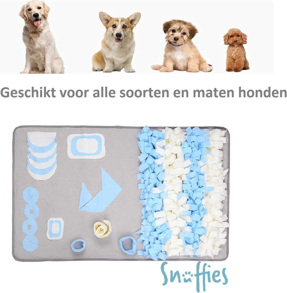 SNUFFIES® Snuffelmat Rocky 100x60cm - Snuffelmat - Snuffelmatten - Snuffelmat Hond- Intelligentie Speelgoed Hond - Hondenspeeltjes - Puppyspeelgoed - Afbeelding 7
