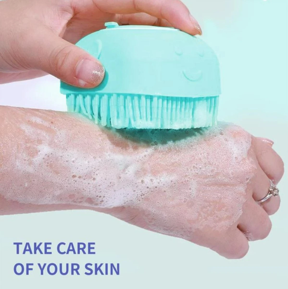 Merkloos Siliconenborstel - Massage Borstel - Silicone Massage Brush - Shampoo Borstel – Lichaamsverzorging - Scrubborstel - Badborstel - Huisdieren - Hond/Kat - Afbeelding 4