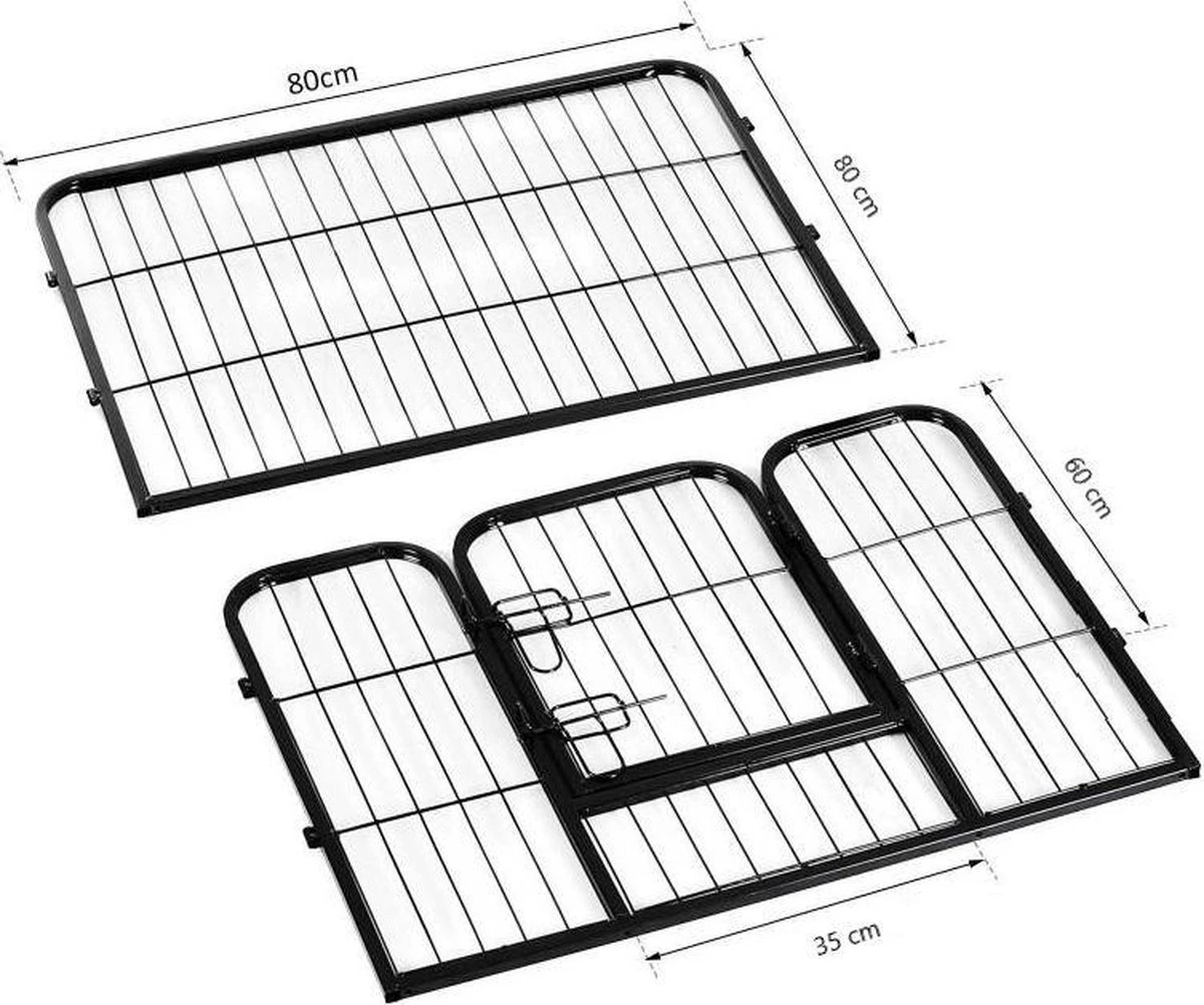 Merkloos Topmast Premium Puppyren - 80 Cm Hoog - 640 Cm Omtrek - Hondenren - Hondenhok - Antraciet - Afbeelding 4