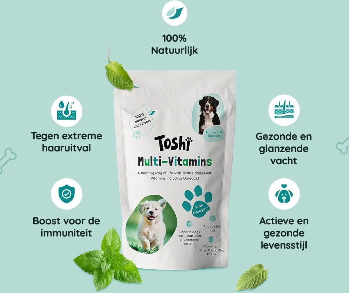 Toshi Multi Vitaminen Met Omega-3 - 100% Natuurlijke Hondensnack Voor Kleine En Grote Honden - Hondenkoekjes Voor Een Gezonde Levensstijl - Afbeelding 2