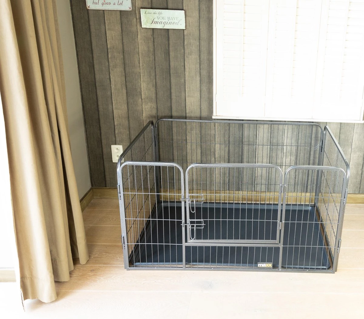 MaxxPet Puppyren - Hondenbench - Puppykennel - Hondenren - 125 X 78 X 80 Cm - Zwart - Afbeelding 5