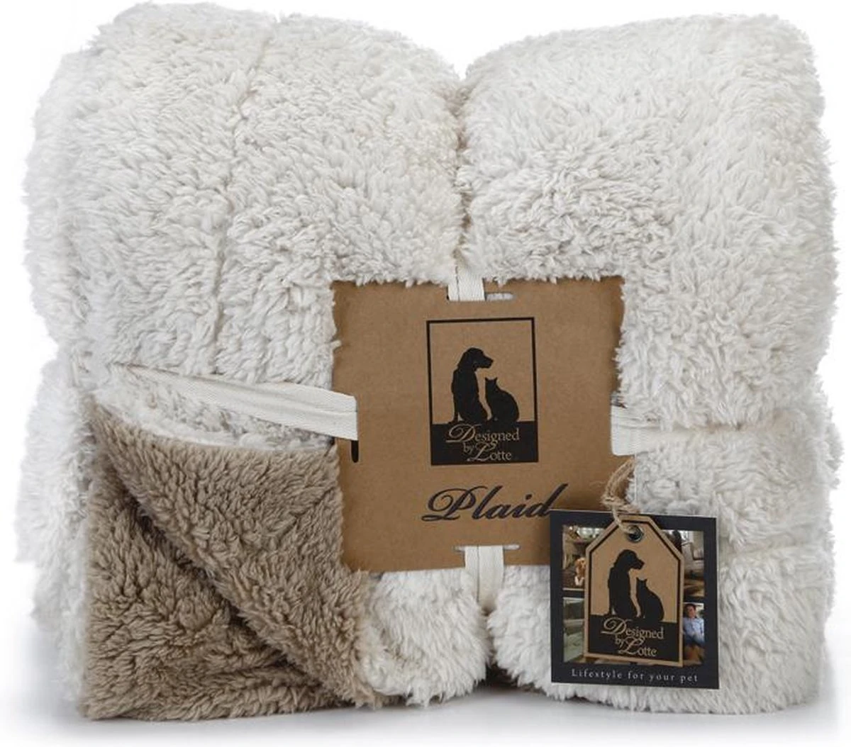 Designed By Lotte Wush - Hondendeken - Beige/Bruin - 150x125 Cm