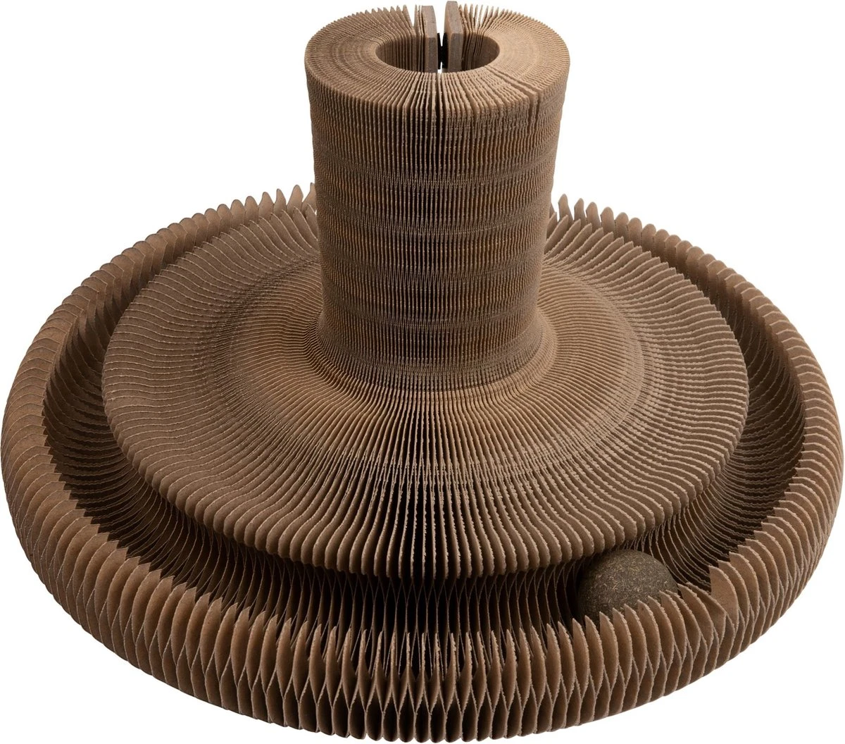 District 70 MAZE 3-in-1 Opvouwbare Kartonnen Kattenmand - Inclusief Catnip Balletje - Voor Slapen, Spelen En Krabben! - Afbeelding 8