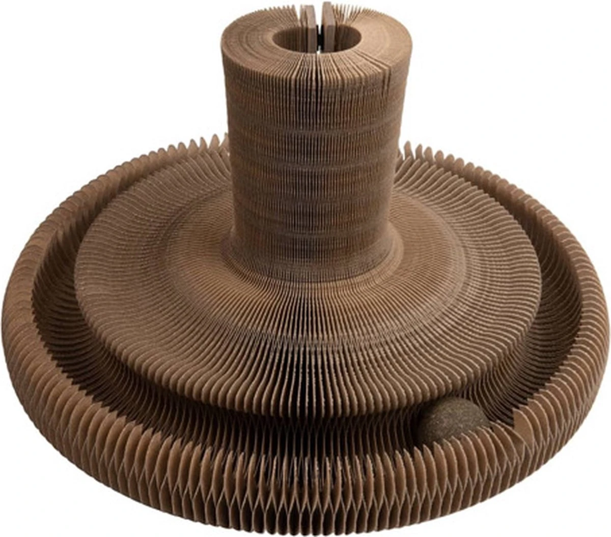 District 70 MAZE 3-in-1 Opvouwbare Kartonnen Kattenmand - Inclusief Catnip Balletje - Voor Slapen, Spelen En Krabben! - Afbeelding 2