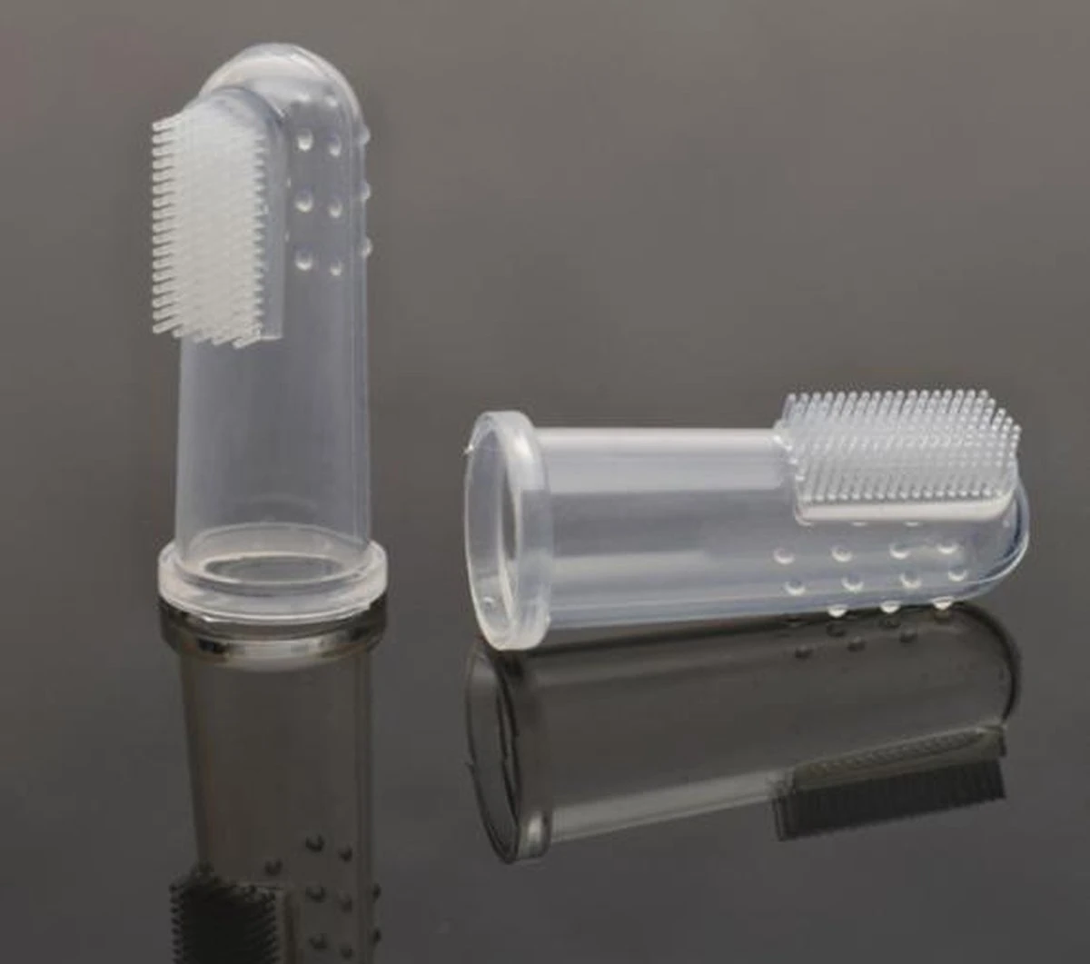 Merkloos 4x Honden Tandenborstel - Honden Tandenborstel Vinger - Honden Verzorging - Puppy - Hondentandenborstel - Katten Tandenborstel - Afbeelding 4