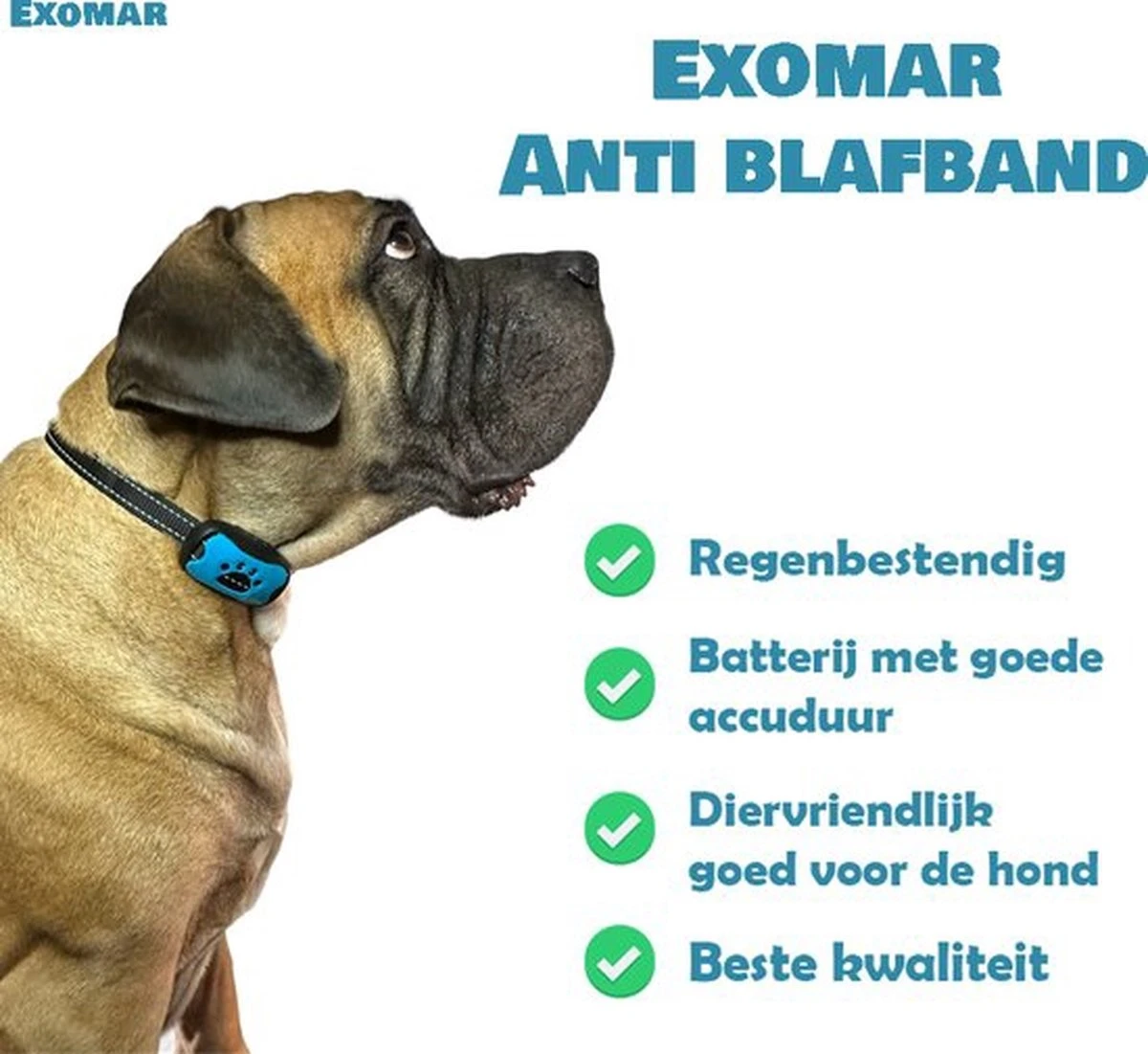 Exomar® Anti Blafband Voor Honden Blafband Anti Blaf Apparaat Blafband Zonder Schok - Diervriendelijk - Afbeelding 4