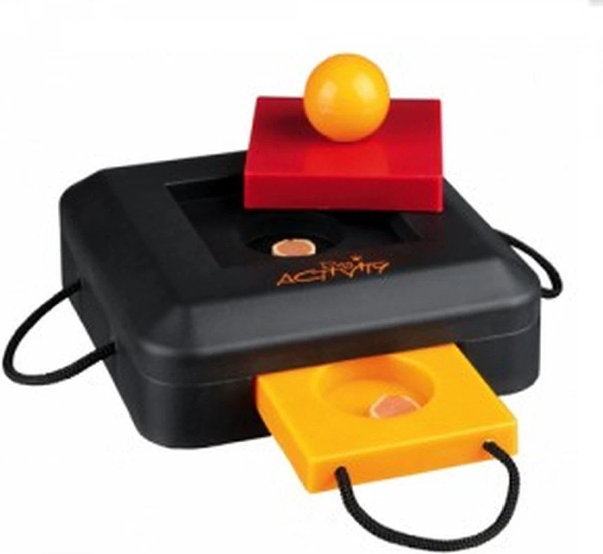 Trixie Dogtoy Dog Activity Strategy Game Gamble Box - Piepend Speelgoed - 15cm X 15cm X 9cm - Zwart/rood/oranje - Afbeelding 11