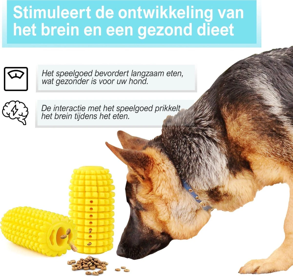 Merkloos Corn Dog Toothbrush - Honden Speelgoed - Hondenspeelgoed - Honden Tandenborstel - Gezond Dieet - Hondenspeeltje - Honden Speelgoed Intelligentie - Afbeelding 8