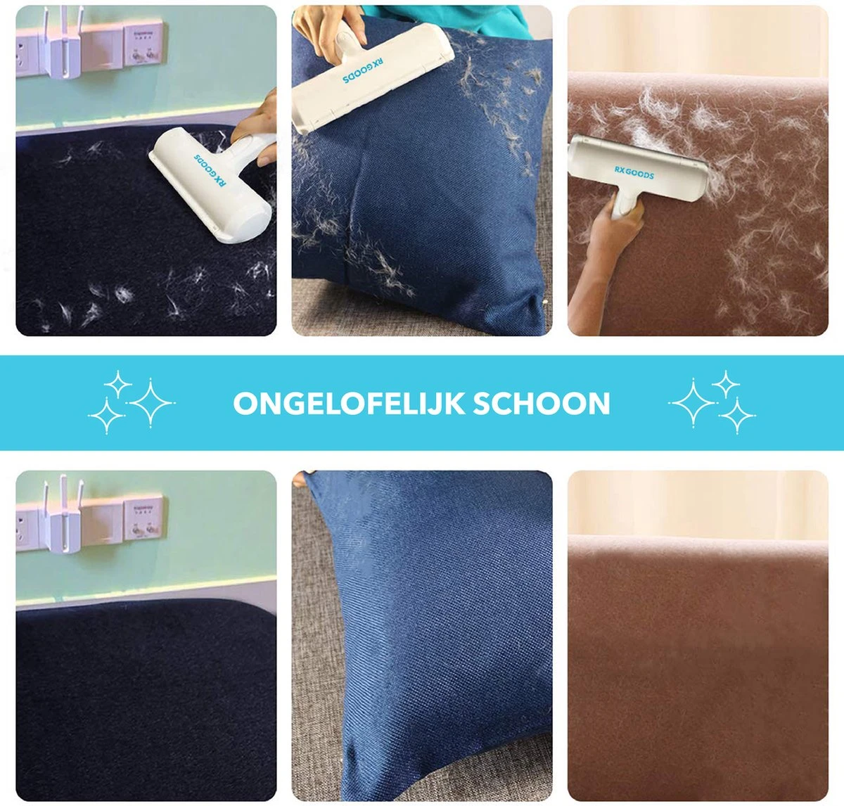 RX Goods Pluizen En Haren Verwijderaar Met Schoonmaakborstel - Kleding Borstel & Roller – Huisdier - Afbeelding 3