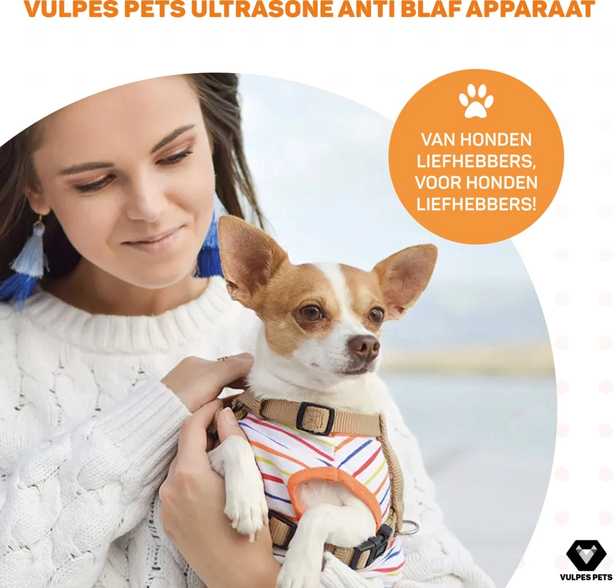 Vulpes Pets® Ultrasone Anti Blaf Apparaat – 3-in-1 Anti Blaf Apparaat Pro - Diervriendelijk & Zonder Schok - Alternatief Anti Blafband - Voor Kleine & Grote Honden - Audio - Flashlight - USB-Oplaadbaar - Afbeelding 7