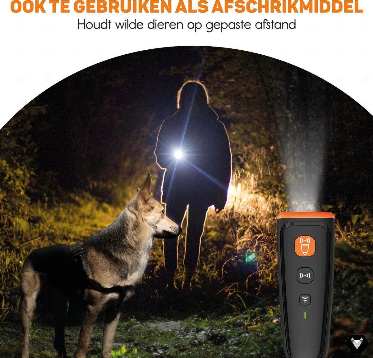 Vulpes Pets® Ultrasone Anti Blaf Apparaat – 3-in-1 Anti Blaf Apparaat Pro - Diervriendelijk & Zonder Schok - Alternatief Anti Blafband - Voor Kleine & Grote Honden - Audio - Flashlight - USB-Oplaadbaar - Afbeelding 9