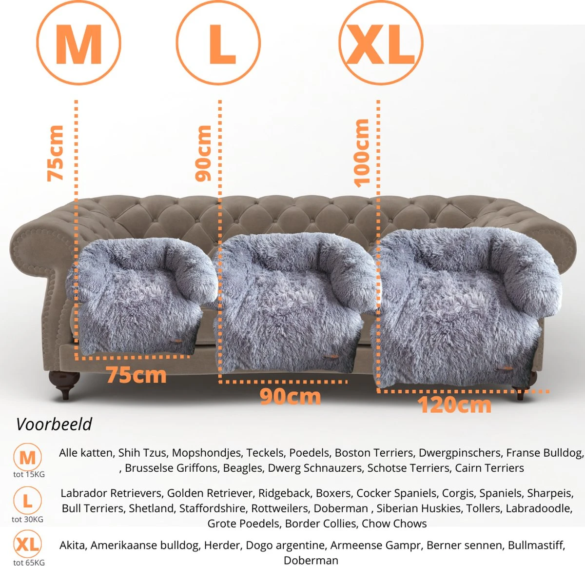 Origineel Hondendeken Voor Bank– Hondenkleed Fluffy – Pluche Hondenbed - Hondenmand Premium - Volledig Afritsbaar - Afbeelding 4