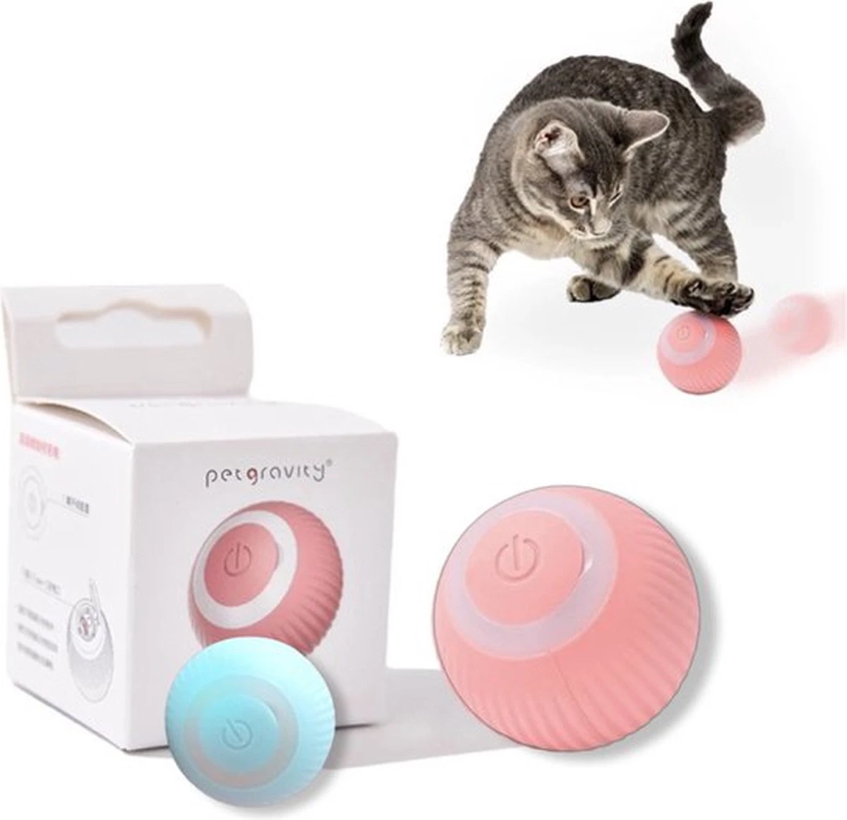 Ceka - Automatisch Katten Honden Speeltje | Zelf Rollende Mini Bal | Interactief & Intelligentie | Elektrisch Katten Speelgoed | Slimme Katten Speeltje - Interactieve Zelf Rollende Bal Voor Katten - Kattenspeeltjes - USB Oplaadbaar- Turquoise