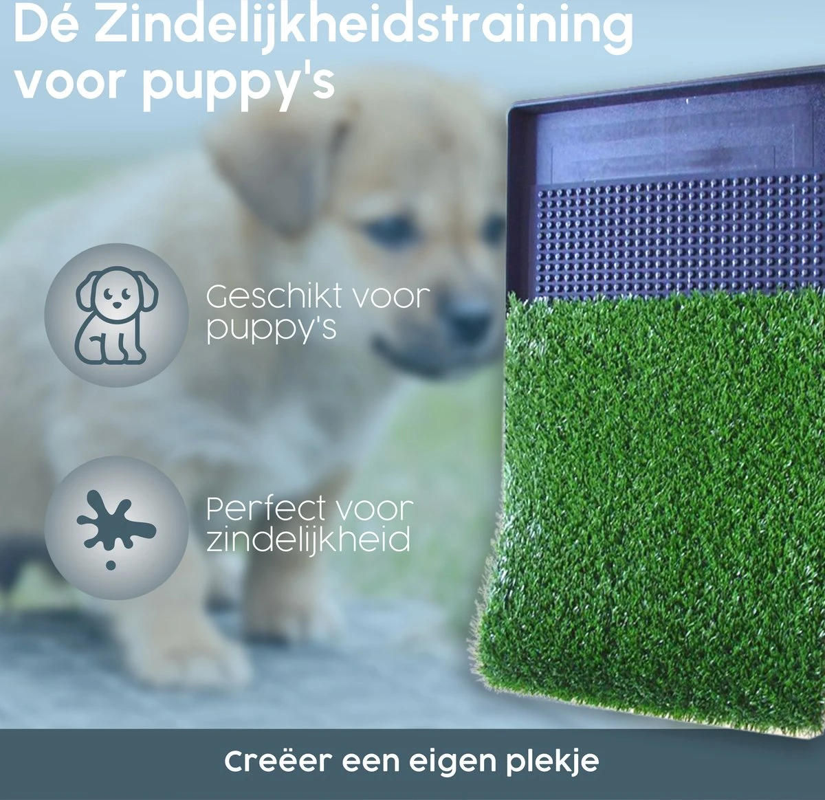 Merkloos Gtrise Hondentoilet Met 2 Matten - Out/Indoor - Zindelijkheidstraining Ebook - Dieren Wc - Afbeelding 4