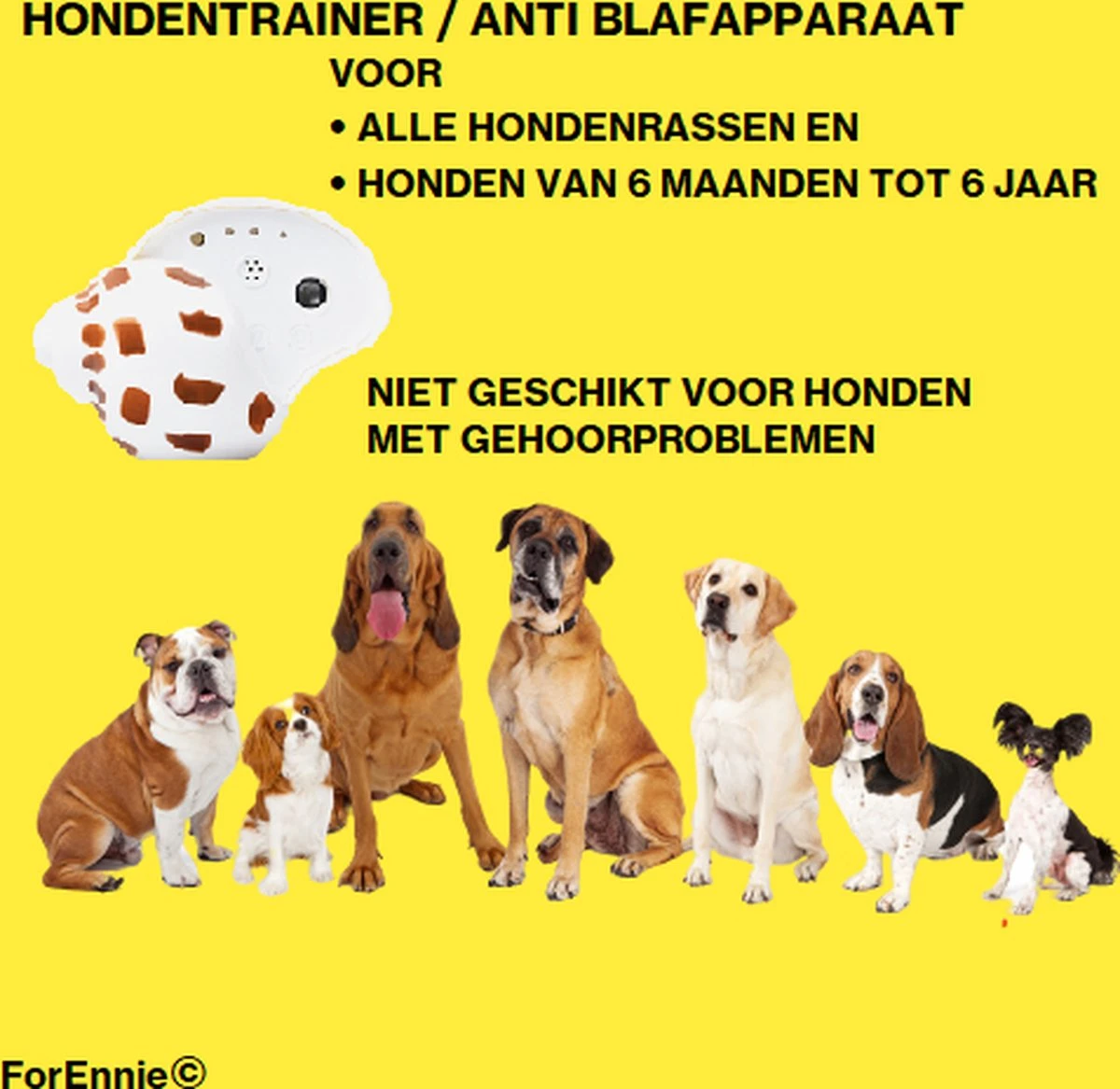 Merkloos Ultrasone Hondentrainer - Anti Blafapparaat | Anti Blaf Apparaat | Anti Blafband | Dierendag | Trainer | Design | Schelp | Retro | Blafband Voor Honden - Afbeelding 4