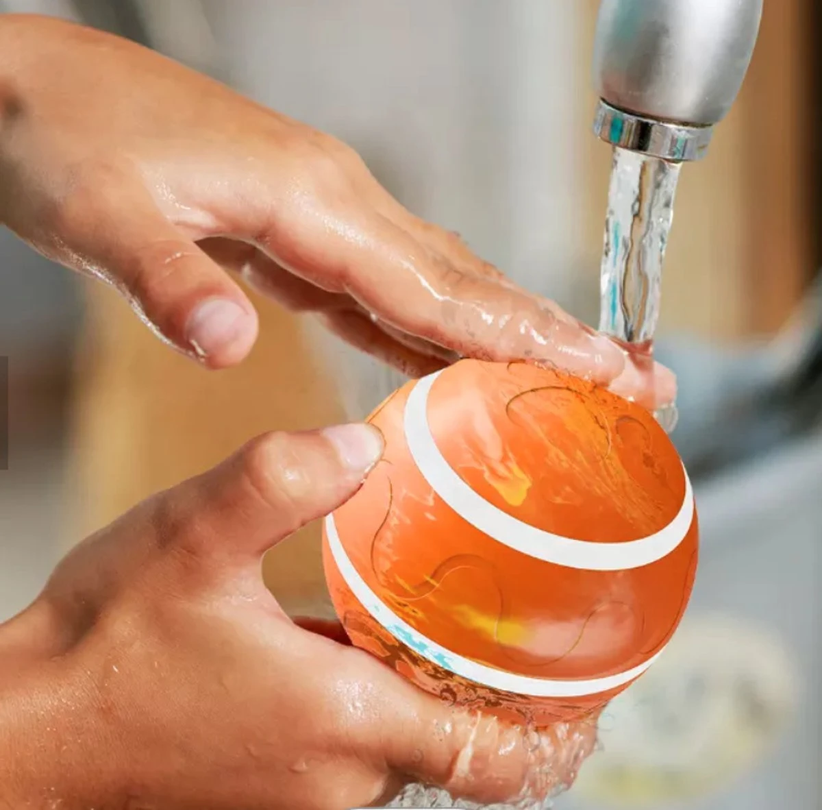 Merkloos Slimme Interactieve Zelf Rollende Bal Voor Honden - 3 Speelmodi - Honden Speelgoed - Hondenspeeltjes - USB Oplaadbaar - Met Afstandsbediening - Intelligente Automatische Roterende Waterproof Led Bal Met Afstandsbediening - Oranje - Afbeelding 2