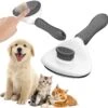 Kattenborstel - Hondenborstel - Pluizenverwijderaar - Haarverwijderaar Voor Huisdieren - Hondenkam - Kattenkam - Huisdierhaar Verwijderaar - Ontpluizer - Kattenhaar & Hondenhaar Verwijderaar - Voor Langharig & Kortharig - Grijs