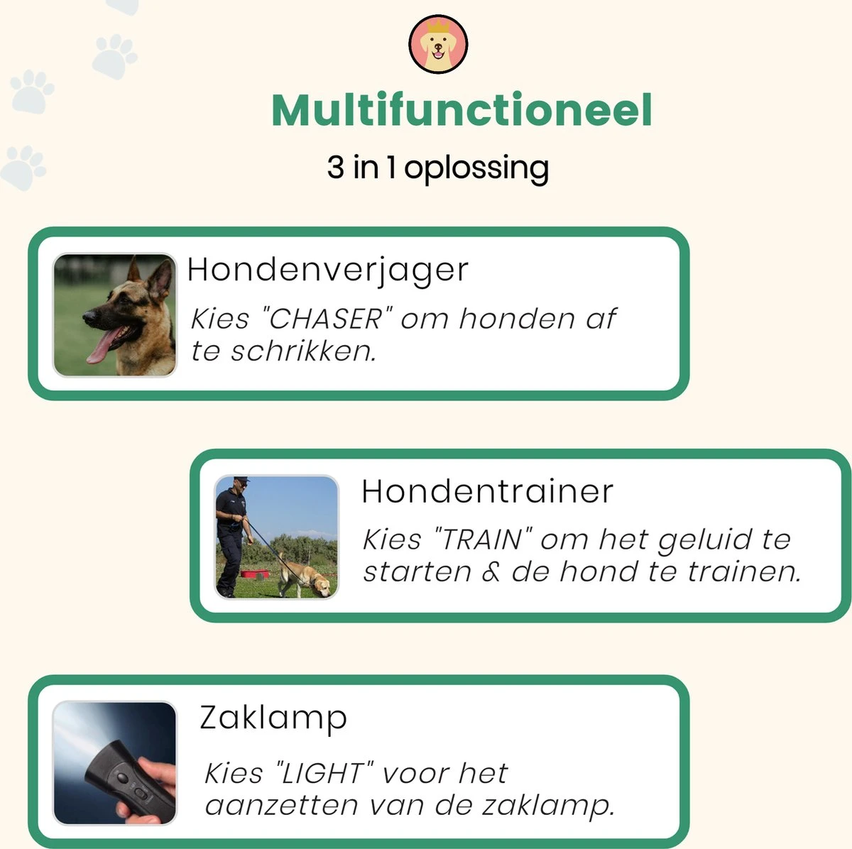 Dierboel Professionele Anti Blaf Apparaat 2022 - Diervriendelijke Ultrasoon Anti Blaf Apparaat - Voor Het Trainen Van Kleine & Grote Honden - Zonder Schok - Afbeelding 5