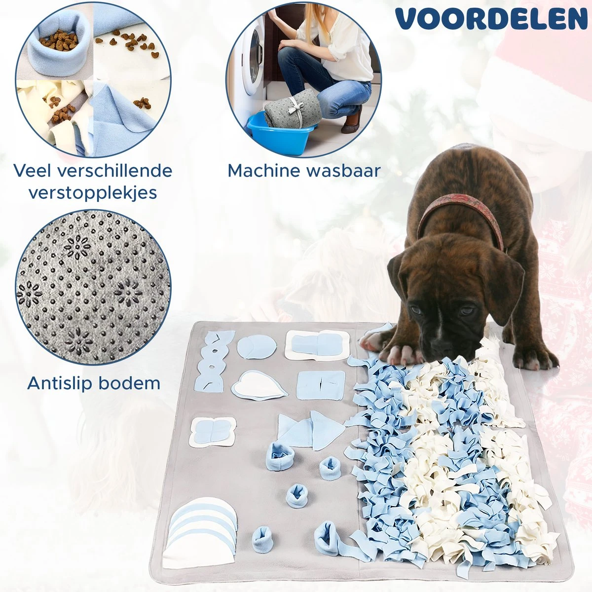 Snuffelmat Hond - Likmat Hond - Honden Speelgoed Intelligentie - Anti Schrokbak Hond - Honden Speeltjes - 100cmx100cm - Afbeelding 2
