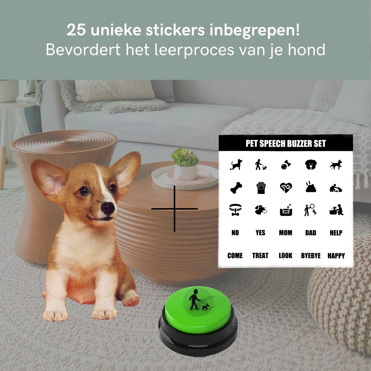 Comfort Company Praatknop Hond | Dogbuttons – Honden Speelgoed | Honden Speelgoed Intelligentie | 4 Stuks | Agility Voor De Hond | 30 Seconden Opnamen | Honden Training - Afbeelding 4