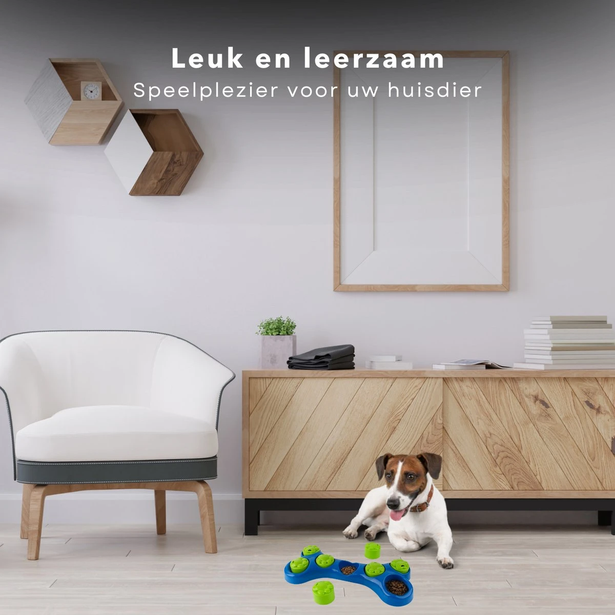 Cheqo® Hondenspeelgoed Met Snack Beloning - Intelligent Speelgoed - Hondentraining - Slowfeeder - Honden Denkspel - Puzzel Voor Honden - Afbeelding 2