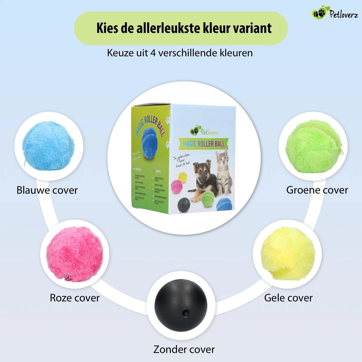 Petloverz Magic Roller Ball – Honden Speelgoed – Premium Automatische Rollende Bal - Afbeelding 3