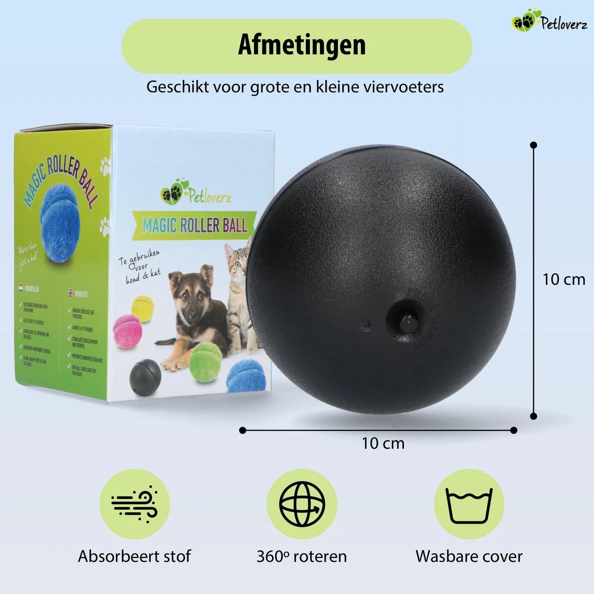 Petloverz Magic Roller Ball – Honden Speelgoed – Premium Automatische Rollende Bal - Afbeelding 4