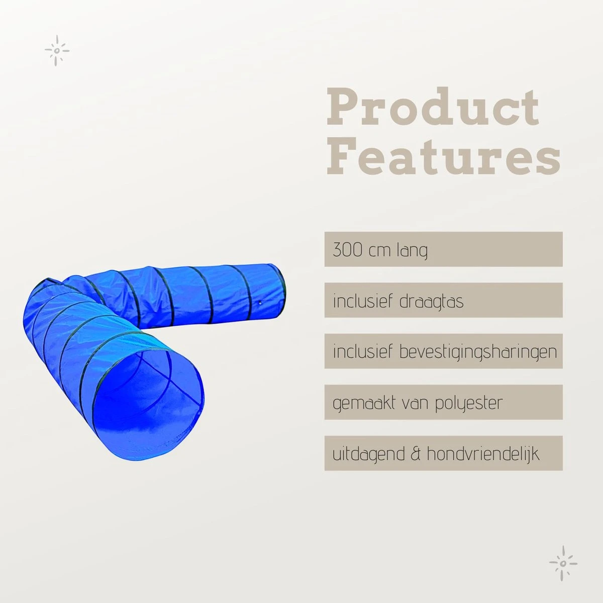 Agility Voor De Hond Hondentunnel - Maat L - 300 Cm Tunnel Voor De Hond - Agility Set - Honden Behendigheidsset - Tunnel - Speeltunnel - Agility Set Voor De Hond - Agility Set - Afbeelding 2