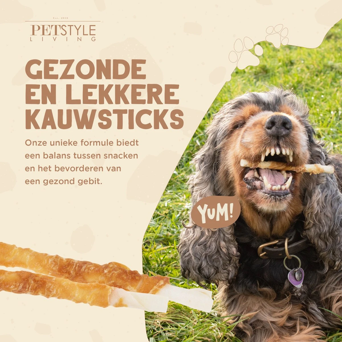 Petstyleliving Gedraaide Sticks Met Kip - Voordeelzak 100 Stuks 12,5cm - Hersluitbaar - Hondensnacks - Kauwstaaf - Afbeelding 3