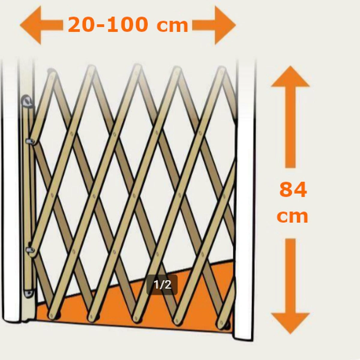 Houten Traphekje Harmonica | Traphekje Hond & Huisdieren | Extra Stevig | Inklapbaar | Met Klembevestiging | Deurhek Accordeon | Deurhekje | Hondenhek | Huisdier Hekje | Traphekje Houten - Afbeelding 8