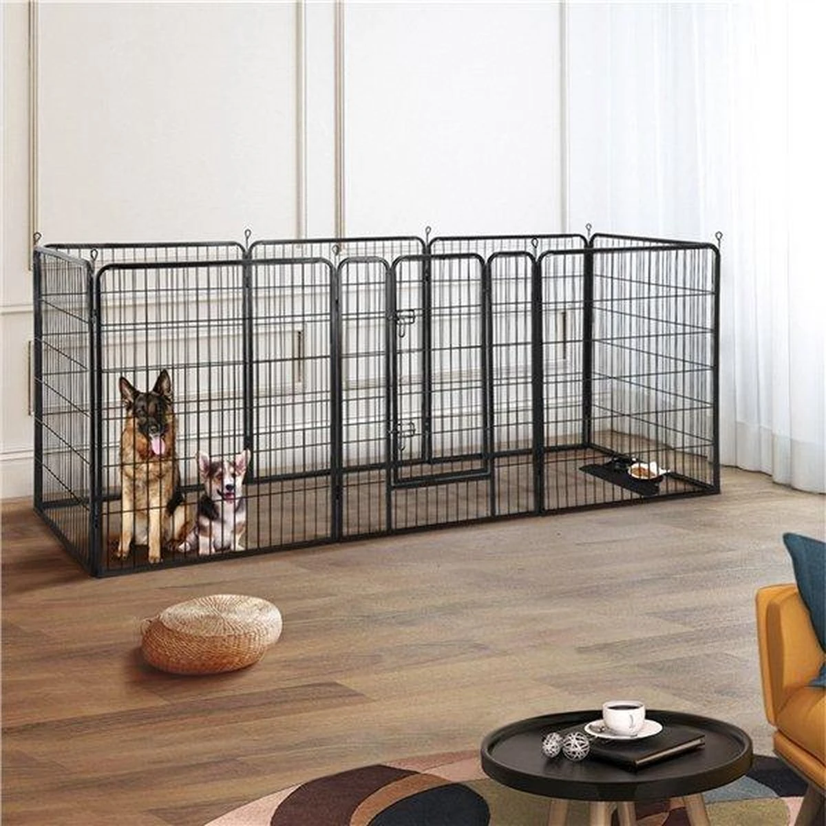 Merkloos Topmast Premium Puppyren - 120 Cm Hoog - 640 Cm Omtrek - Hondenren - Hondenhok - Zwart - Afbeelding 5