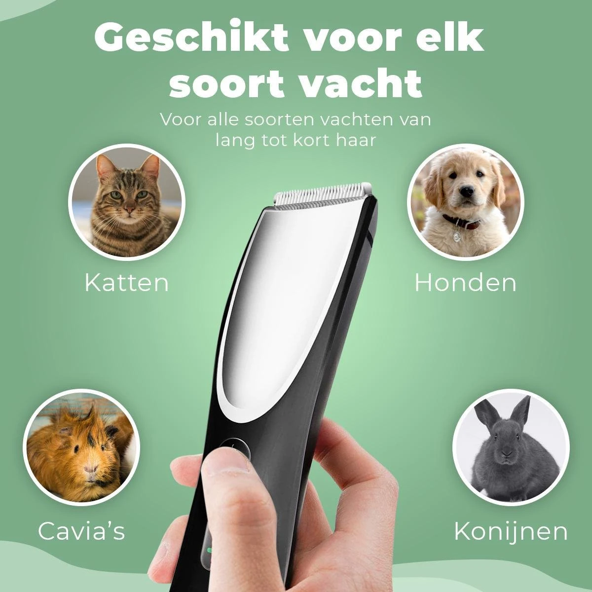 Essential Goods Professionele Hondentondeuse – Hondentrimmer - Draadloos – Opzet Kammen – Dik/Dunne Vacht - Honden/Katten - Zwart/Zilver - Afbeelding 5
