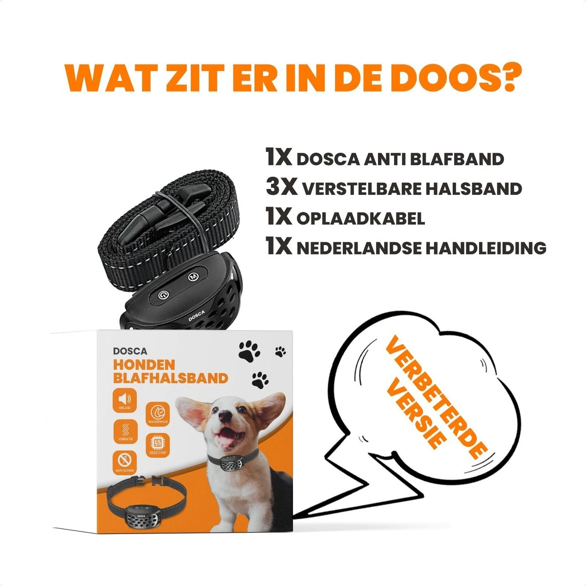 DOSCA® Anti Blafband - Anti Blaf Apparaat - Blafband Voor Honden - Zonder Schok En Diervriendelijk - Afbeelding 8