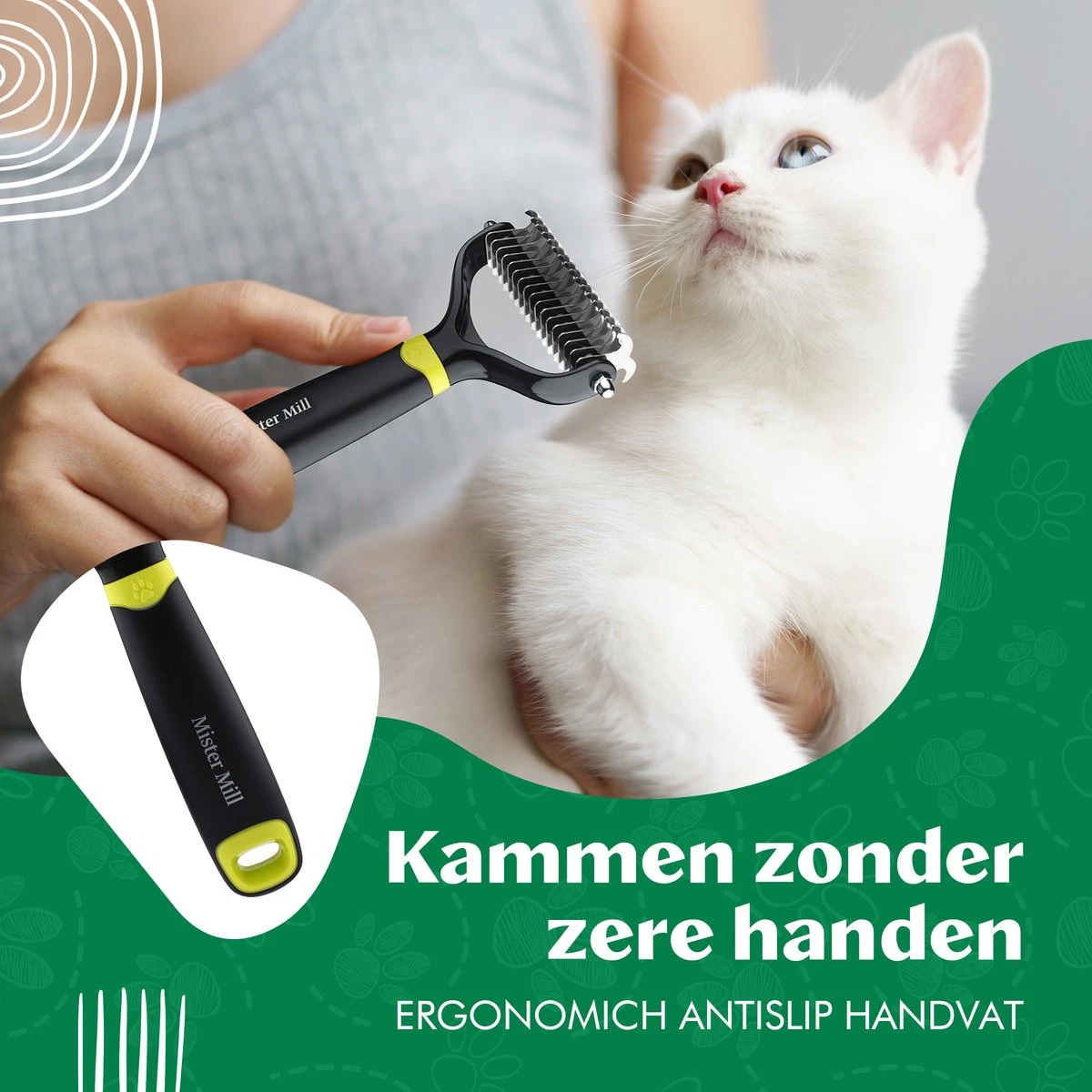 Mister Mill Professionele Set Honden Kattenborstel - Ondervachtkam Plus Slickerborstel - Afbeelding 13