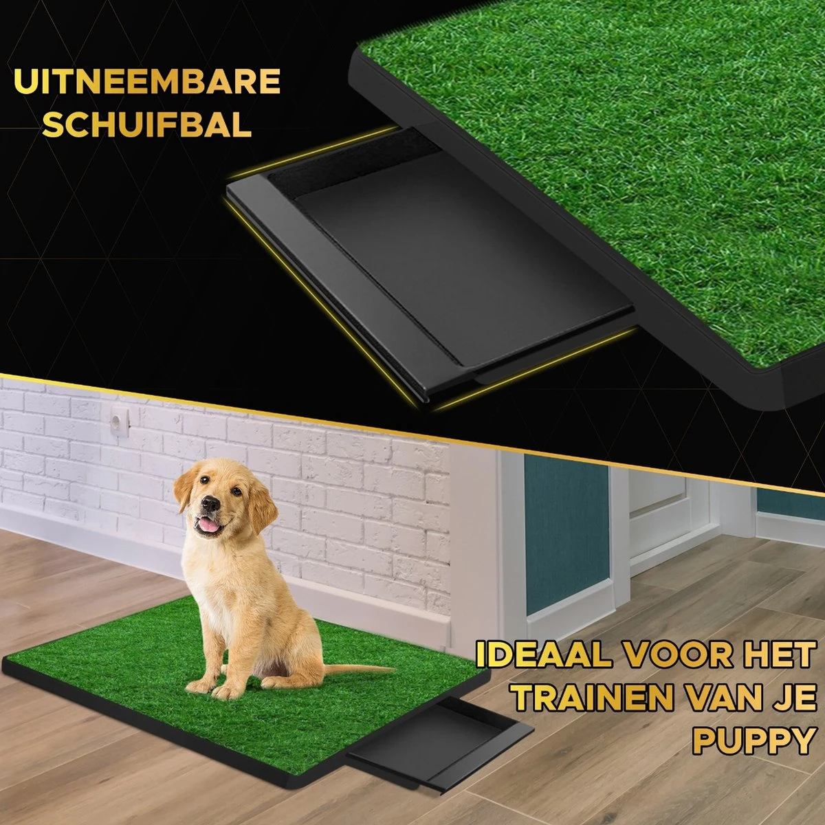 Toivo HondenToilet Kunstgras - Zwart - Geurafstotend - 62 X 49 X 6.6 CM - Honden Wc Outdoor - Zindelijkheidstraining Hond - Puppy Pads - Dierentoilet - Afbeelding 2