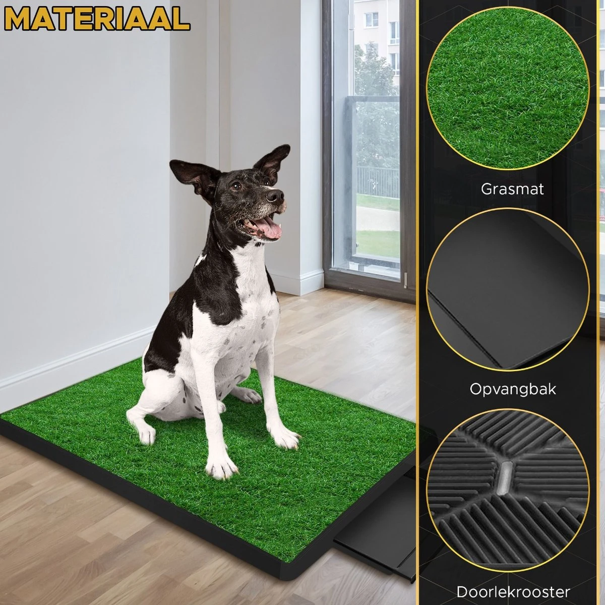 Toivo HondenToilet Kunstgras - Zwart - Geurafstotend - 62 X 49 X 6.6 CM - Honden Wc Outdoor - Zindelijkheidstraining Hond - Puppy Pads - Dierentoilet - Afbeelding 3