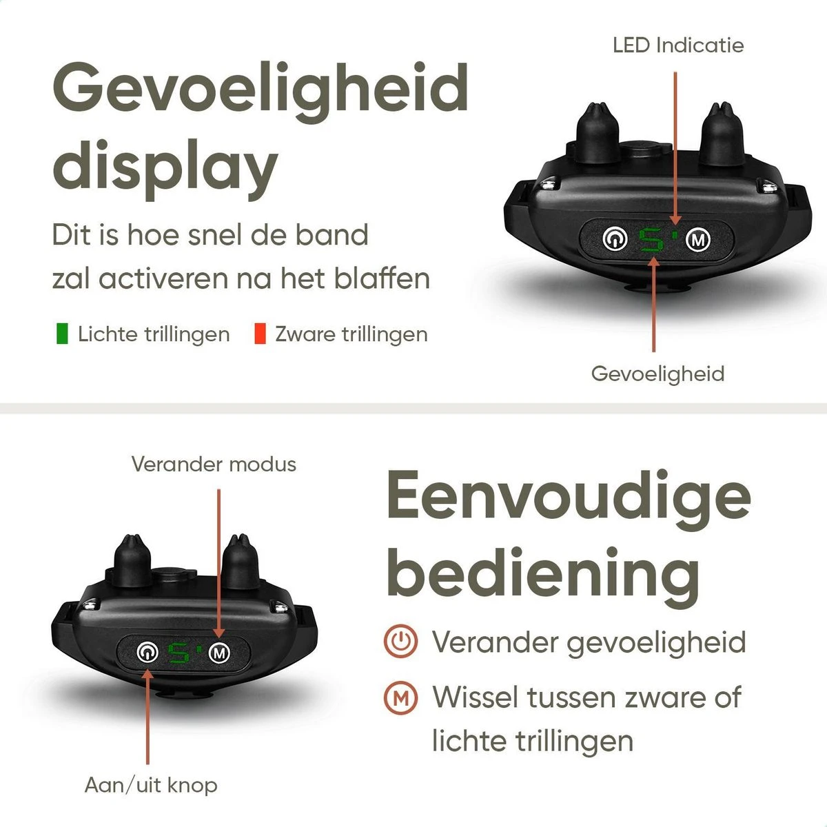 Premium Anti Blafband - Diervriendelijke Opvoedingshalsband Zonder Schok - Trainingshalsband Voor Grote En Kleine Honden - Anti Blaf Band - Correctie Halsband - Afbeelding 5