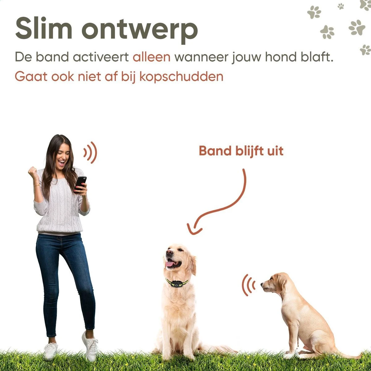 Premium Anti Blafband - Diervriendelijke Opvoedingshalsband Zonder Schok - Trainingshalsband Voor Grote En Kleine Honden - Anti Blaf Band - Correctie Halsband - Afbeelding 7