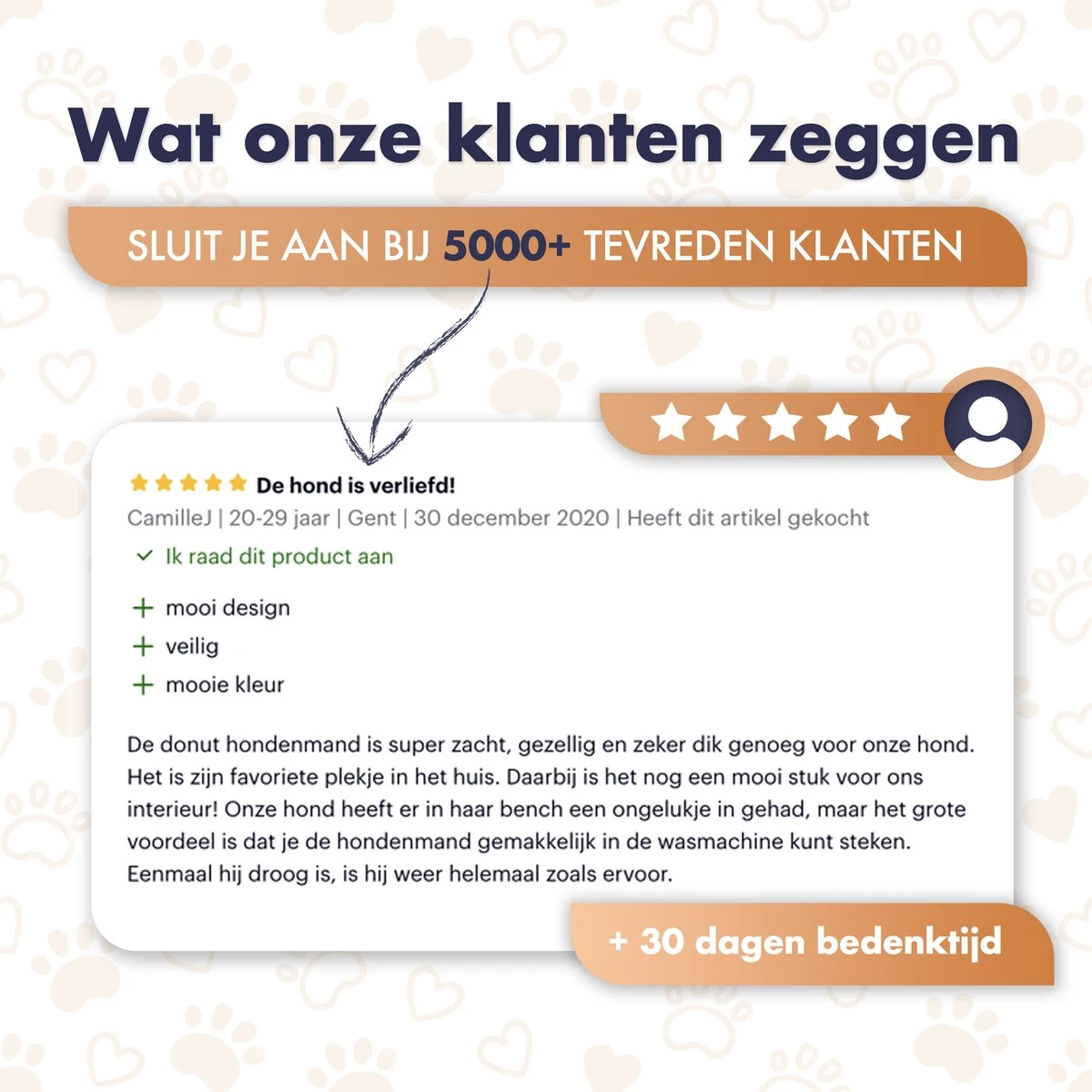 Pet Perfect Donut Hondenmand XXL - 100cm - Fluffy Hondenkussen - Hondenbed - Créme/Bruin - Afbeelding 9