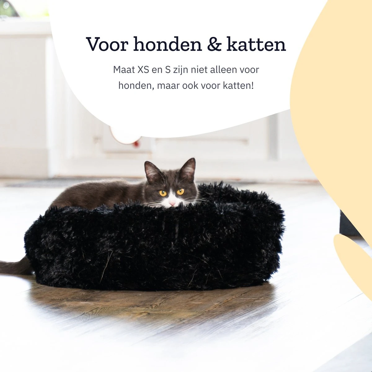 All 4 Pets Supply® Hondenmand Donut - Kattenmand - Maat XS - Geschikt Voor Honden/katten Tot 30 Cm - Hondenkussen - Zwart - Afbeelding 7
