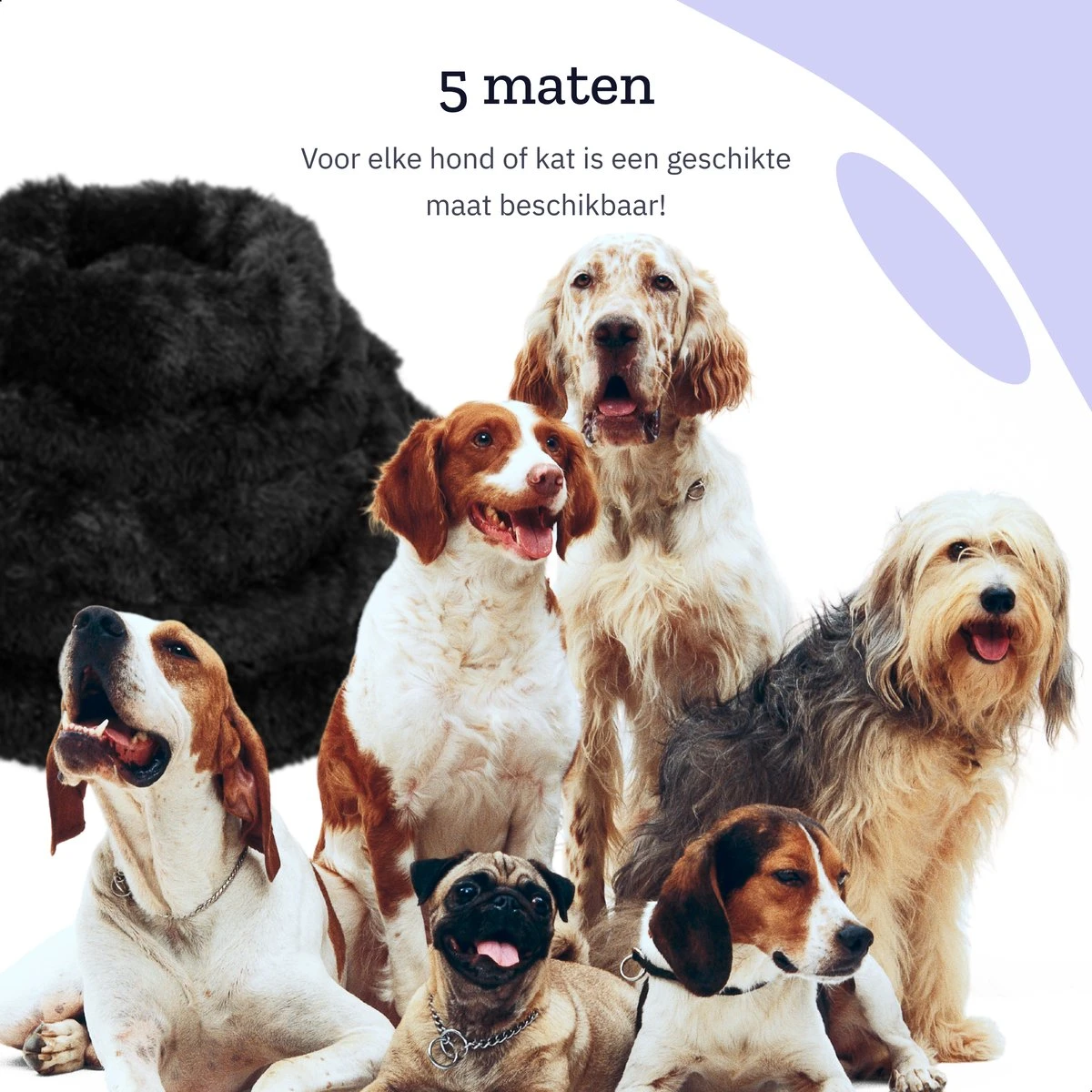All 4 Pets Supply® Hondenmand Donut - Kattenmand - Maat XS - Geschikt Voor Honden/katten Tot 30 Cm - Hondenkussen - Zwart - Afbeelding 9