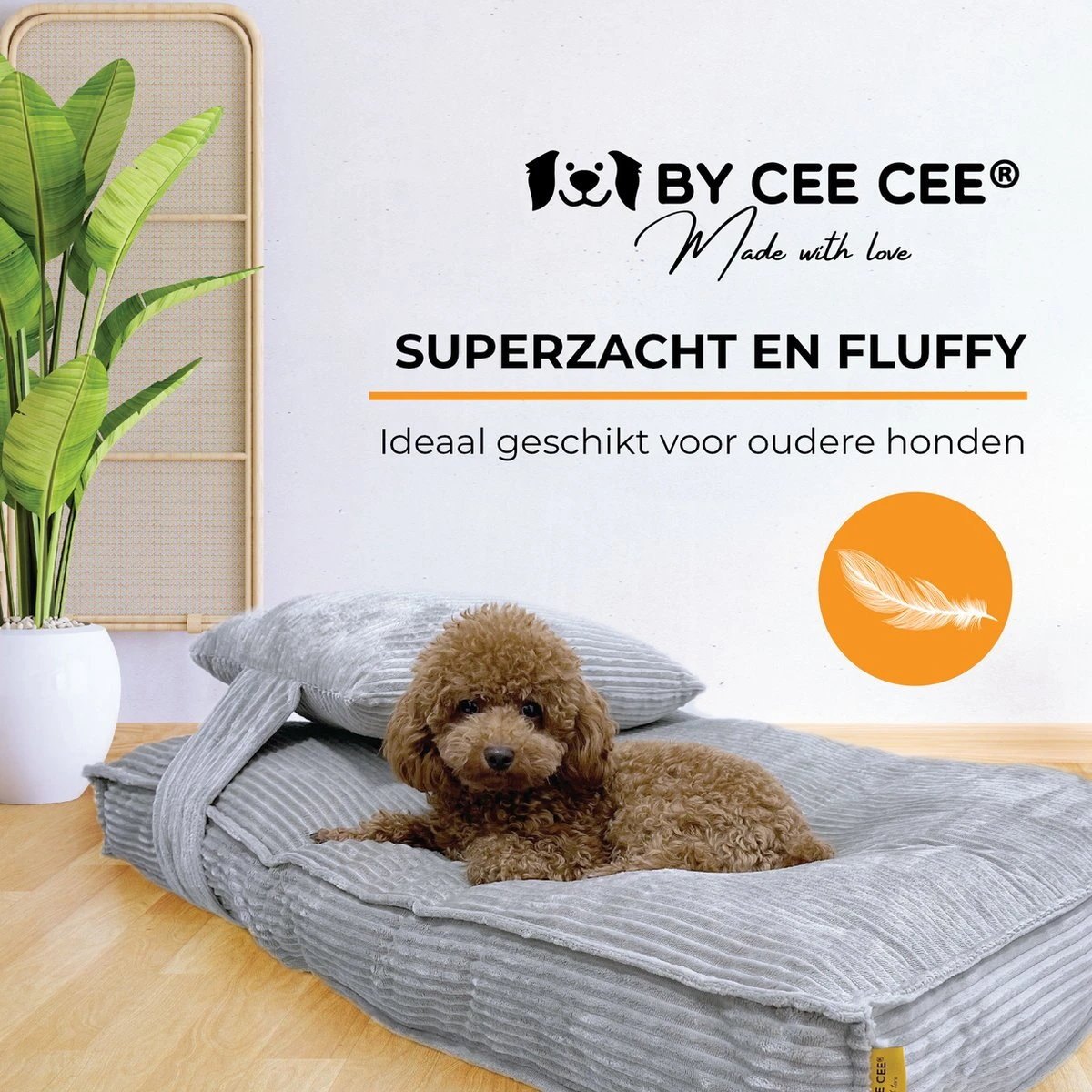 Orthopedisch Hondenkussen Grijs - Hondenmand Ribstof Premium L - Luxe Hondenbed 100x70cm - Grijs Tot 40 KG - Afbeelding 4