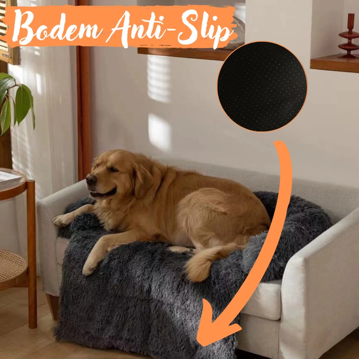 Origineel Hondendeken Voor Bank– Hondenkleed Fluffy – Pluche Hondenbed - Hondenmand Premium - Volledig Afritsbaar - Afbeelding 13
